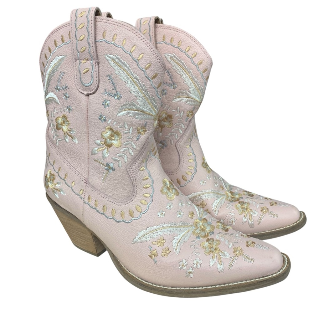 DINGO Blush Pink Embroidered Western Boots - Size 9.5 - Picture 2 of 7